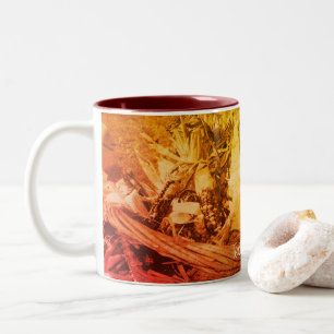 Indischer Mais Vintage Sepia Personalisiert Zweifarbige Tasse