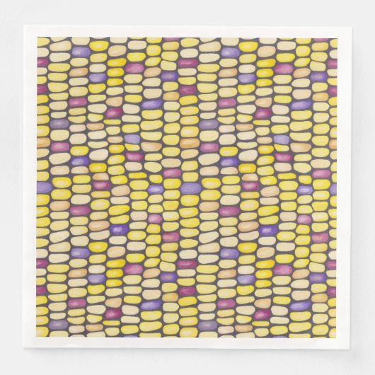 Indischer Mais Watercolor Muster Dinner Napkins Serviette (Vorderseite)