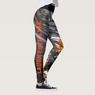 Indischer Malerpinsel-Blumenlachen-Liebe Live Leggings