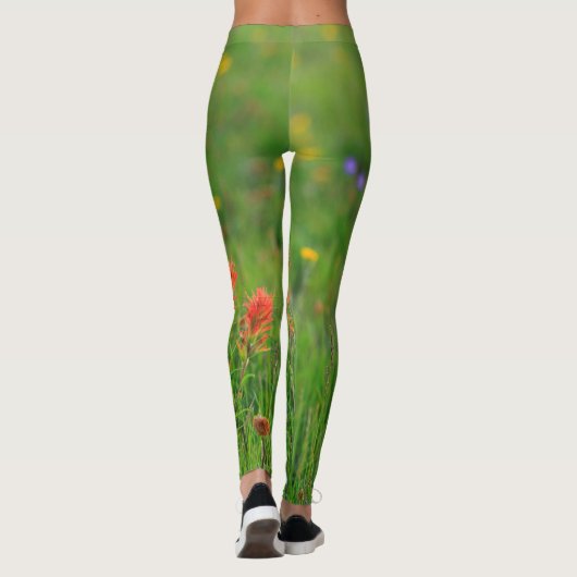 Indischer Malerpinsel-Wildblumen Leggings (Rückseite)