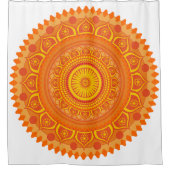 Indischer Mandala Orange Duschvorhang (Vorderseite)