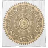 Indischer Mandala Orange in Sepia Duschvorhang (Vorderseite)