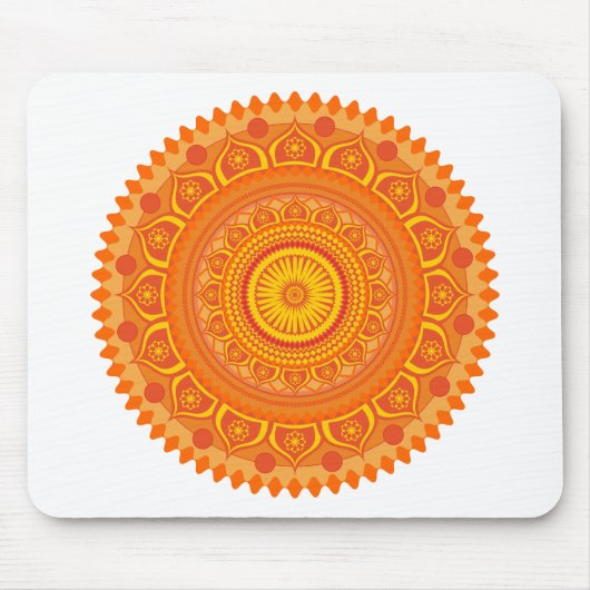 Indischer Mandala Orange Mousepad (Vorne)
