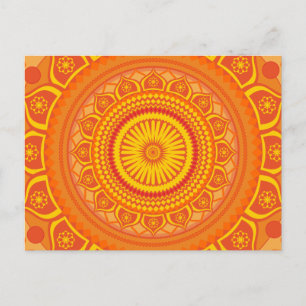 Indischer Mandala Orange Postkarte