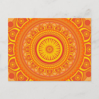 Indischer Mandala Orange Postkarte