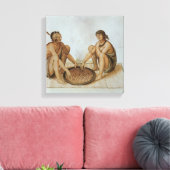 Indischer Mann und Frauen essen Leinwanddruck (Insitu (Wohnzimmer))