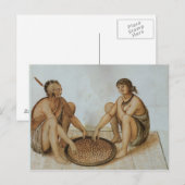 Indischer Mann und Frauen essen Postkarte (Vorne/Hinten)