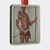 Indischer Mann von Florida Silbernes Ornament (Rechts)