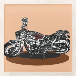 Indischer Motorrad-Geburtstag Glasuntersetzer