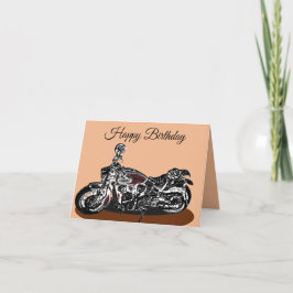 Indischer Motorrad-Geburtstag Karte