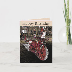 Indischer Motorrad-Geburtstag Karte