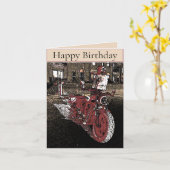 Indischer Motorrad-Geburtstag Karte (Gelbe Blume)
