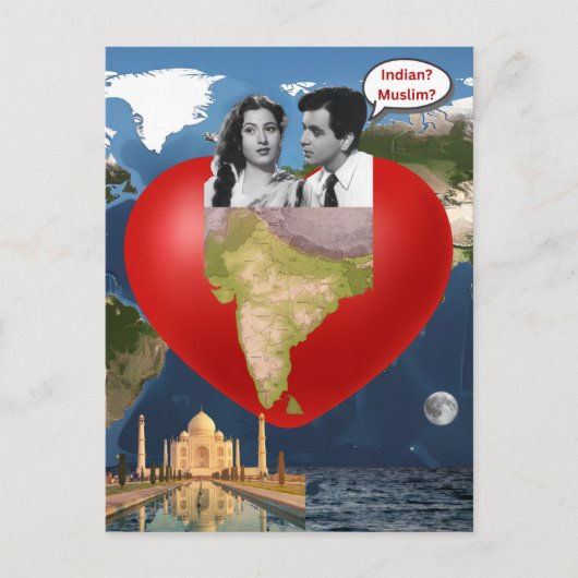 Indischer Muslim Postkarte (Vorderseite)