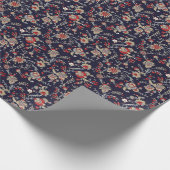 Indischer Paisley, Marinehintergrund, traditionell Geschenkpapier (Ecke)