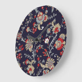 Indischer Paisley, Marinehintergrund, traditionell Große Wanduhr (Winkel)