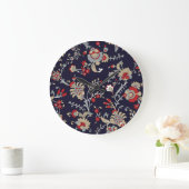 Indischer Paisley, Marinehintergrund, traditionell Große Wanduhr (Zuhause)