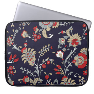 Indischer Paisley, Marinehintergrund, traditionell Laptopschutzhülle
