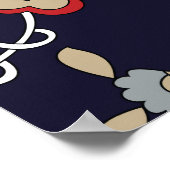 Indischer Paisley, Marinehintergrund, traditionell Poster (Ecke)