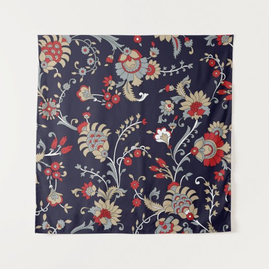 Indischer Paisley, Marinehintergrund, traditionell Wandteppich (Vorderseite)