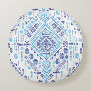 Indischer Paisley-Teppich, ethnisches Mandala-Must Rundes Kissen