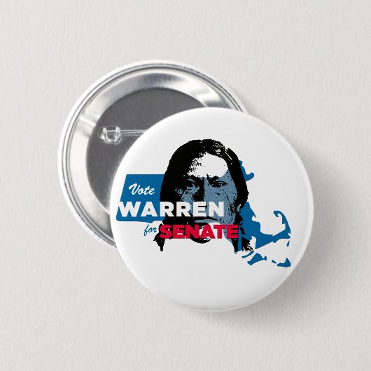 Indischer Parodieknopf Elizabeth Waren Button (Vorne & Hinten)