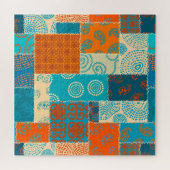 Indischer Patchwork, nahtloser vintage Hintergrund Puzzle (Horizontal)