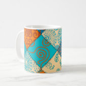 Indischer Patchwork: nahtloses Vintage-Muster. Kaffeetasse (Vorderseite Links)
