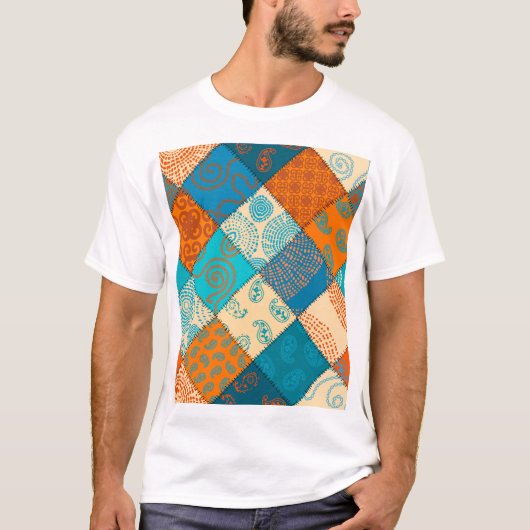 Indischer Patchwork: nahtloses Vintage-Muster. T-Shirt (Vorderseite)