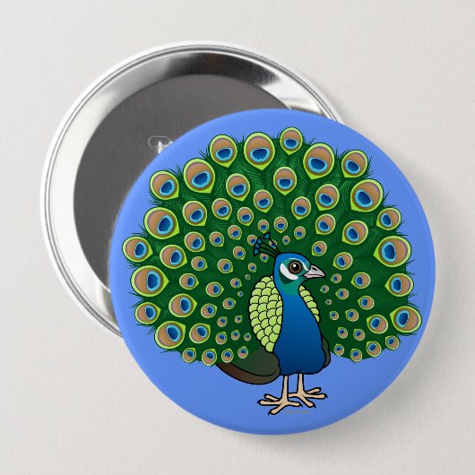 Indischer Pfau Button (Vorne & Hinten)