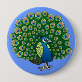 Indischer Pfau Button (Vorderseite)