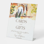 Indischer Pfau Pfau Jaipur Palast Geschenktisch Sockelschild (Vorderseite)