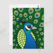 Indischer Pfau Postkarte (Vorne/Hinten)