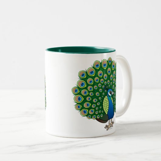 Indischer Pfau Zweifarbige Tasse (VorderseiteRechts)
