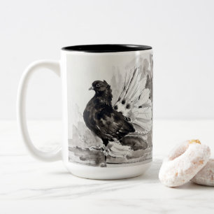 Indischer Pfauentaube Henne Zweifarbige Tasse
