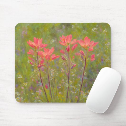 Indischer Pinsel Rosa Wildblume Art Mouse Pad Mousepad (Mit Mouse)