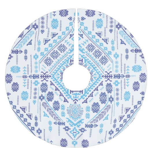Indischer Pisley Teppich, ethnische Mandala Muster Polyester Weihnachtsbaumdecke (Vorderseite)