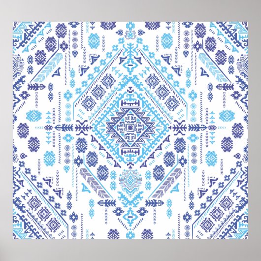 Indischer Pisley Teppich, ethnische Mandala Muster Poster (Vorne)