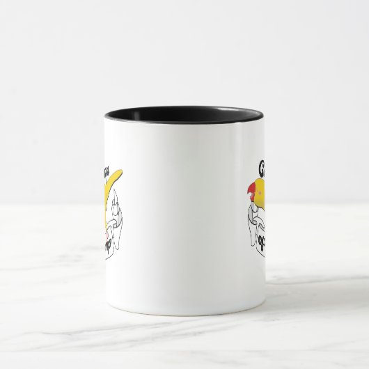Indischer Ringneck Gelber Papagei Bites Funny Bird Tasse (Zentrum)