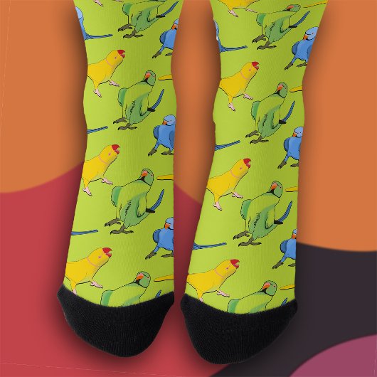 Indischer Ringneck Green Parrot Muster Pet Bird Fu Socken