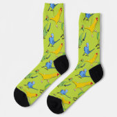 Indischer Ringneck Green Parrot Muster Pet Bird Fu Socken (Linkes Detail)