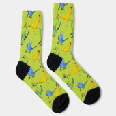 Indischer Ringneck Green Parrot Muster Pet Bird Fu Socken (Rechts)