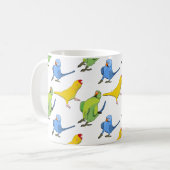 Indischer Ringneck Parrot Pattern Spielerische Tie Kaffeetasse (Vorderseite Links)