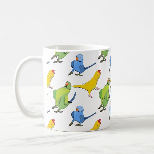 Indischer Ringneck Parrot Pattern Spielerische Tie Kaffeetasse (Links)