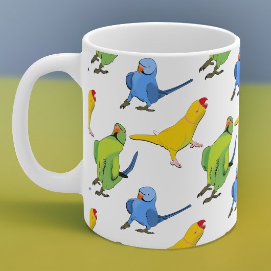 Indischer Ringneck Parrot Pattern Spielerische Tie Kaffeetasse