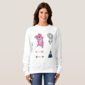 Indischer Rosa Bären Sticker Set Bär Dreamcatcher Sweatshirt (Vorne ganz)