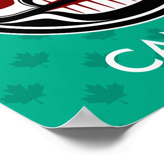 Indischer Rotschwarz-Grafik-Waffenschädel Poster (Ecke)