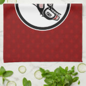 Indischer Rotschwarzer Haida Art Killer Whale Geschirrtuch (Gefaltet)