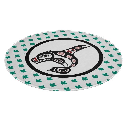 Indischer Rotschwarzer Haida Art Killer Whale Schneidebrett (Ecke)