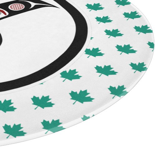 Indischer Rotschwarzer Haida Art Killer Whale Schneidebrett (Ecke)