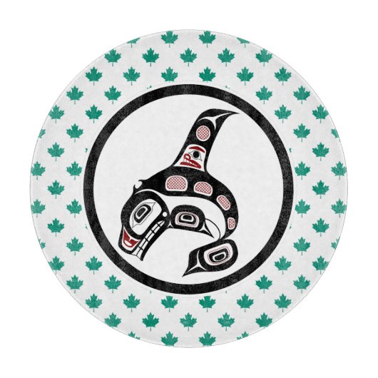 Indischer Rotschwarzer Haida Art Killer Whale Schneidebrett (Vorderseite)